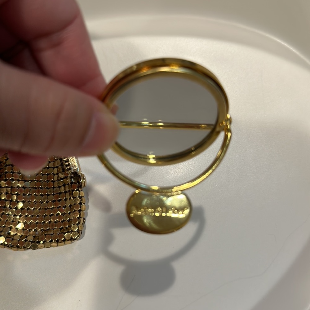 Judith Leiber Gold Sequin Coin Purse and Compact Set - Picture 3 of 5